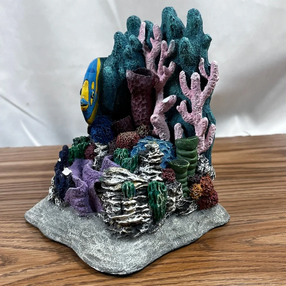 Aquarium Ornament Coral Reef Fish Hideaway Blue Yellow‎ Angelfish
